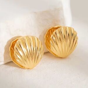 Seashell Gold Silver Earrings Scallops Earrings